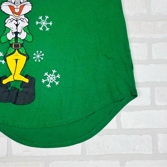 Bugs Bunny as Buddy The Elf Green Short Sleeve Pocketed T-shirt Juniors XL 15-17 - Picture 6 of 11